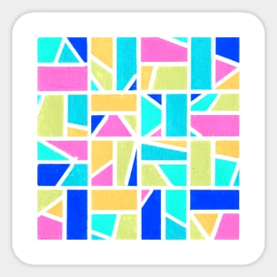 Inverted Rainbow Geometric Abstract Acrylic Painting III Sticker